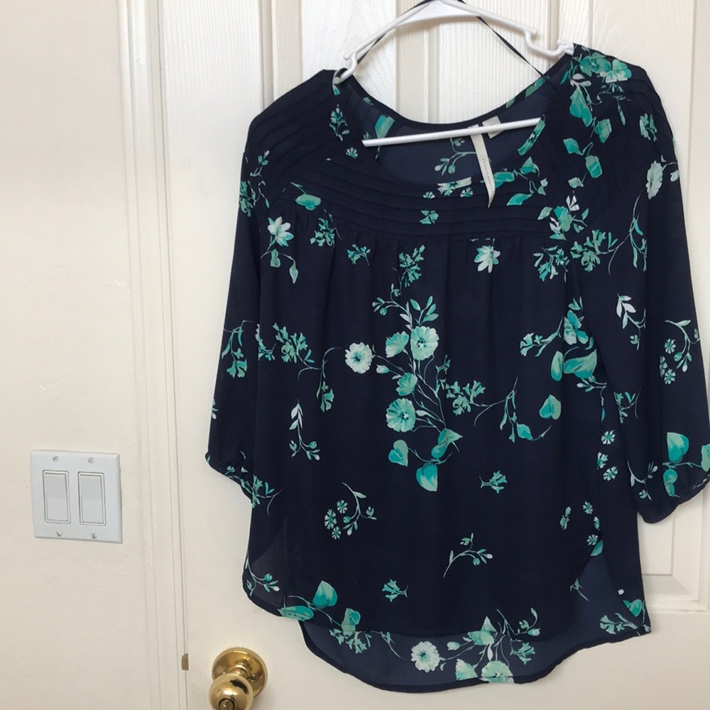 Mid Length Long Sleeve Floral Lauren Conrad Blouse